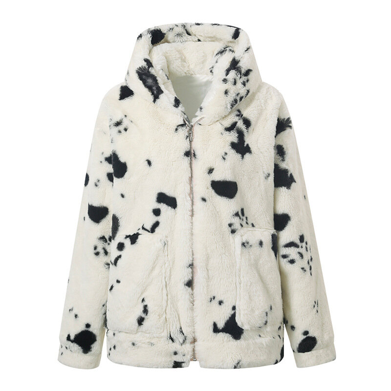 Chaqueta con cremallera para mujer, abrigo grueso de lana, abrigo de piel sintética de visón, chaqueta gruesa informal para invierno