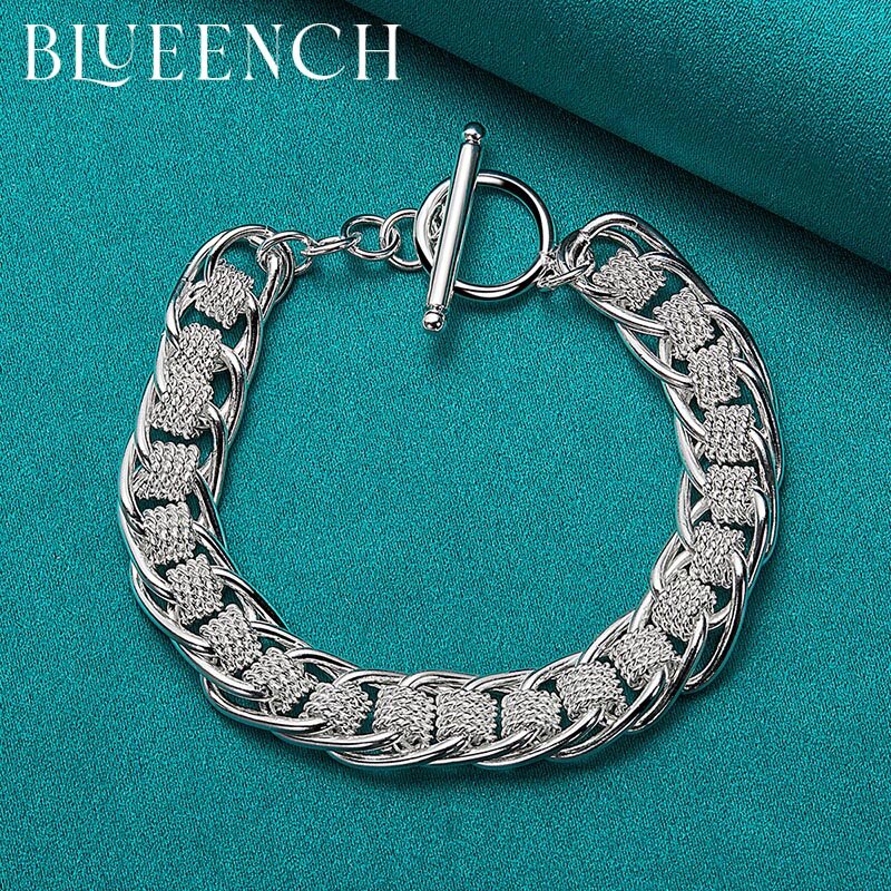 Blueench 925 prata esterlina círculo pulseira personalidade feminina moda noivado jóias de casamento