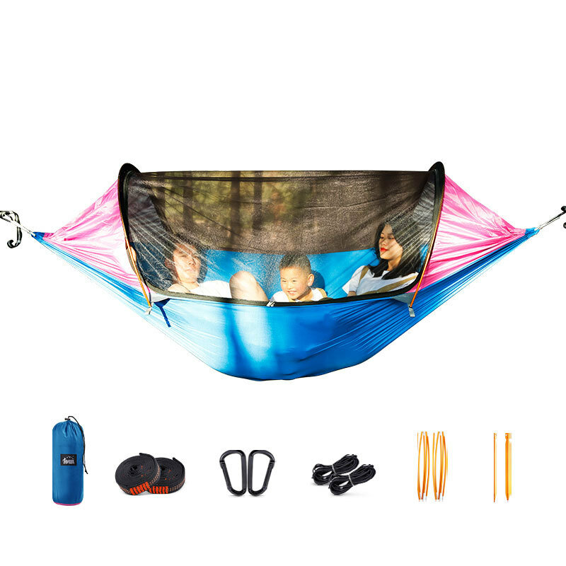Гамак с москитной сеткой, двойная палатка для отдыха на открытом воздухе, защита от комаров, парашют, качели из ткани