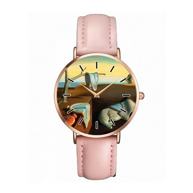 นาฬิกาผู้หญิงแฟชั่นใหม่ความทรงจำของนาฬิกาข้อมือควอตซ์หนังนิรันดร์สำหรับผู้หญิง