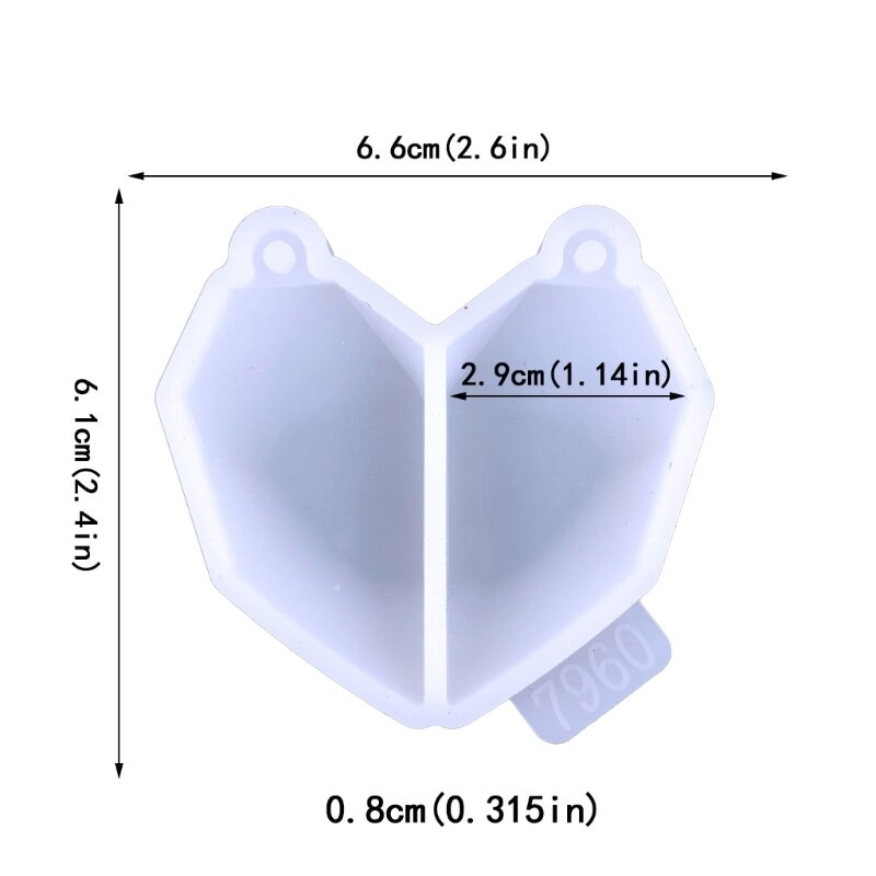 شكل قلب قالب من السيليكون مع ثقب كسر القلب الراتنج قالب الصب DIY بها بنفسك قلادة المفاتيح اليدوية الحب القلب الحرفية 340C