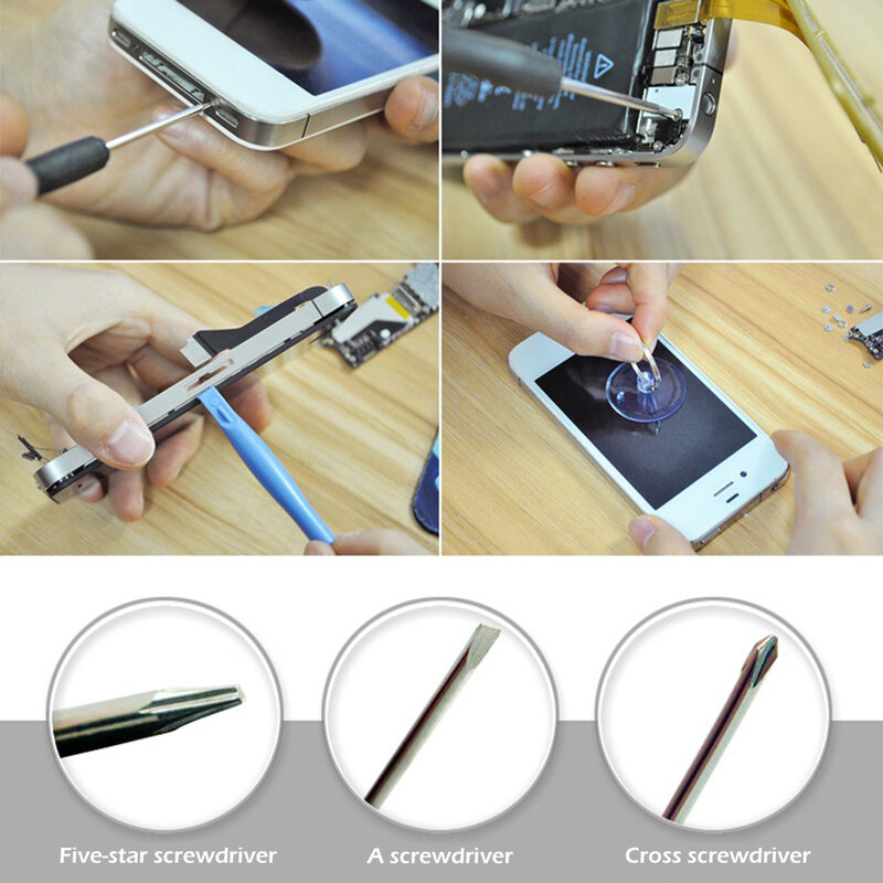 8 pçs/set smartphone abertura pry ferramenta de reparo ventosa screwdrivers kits