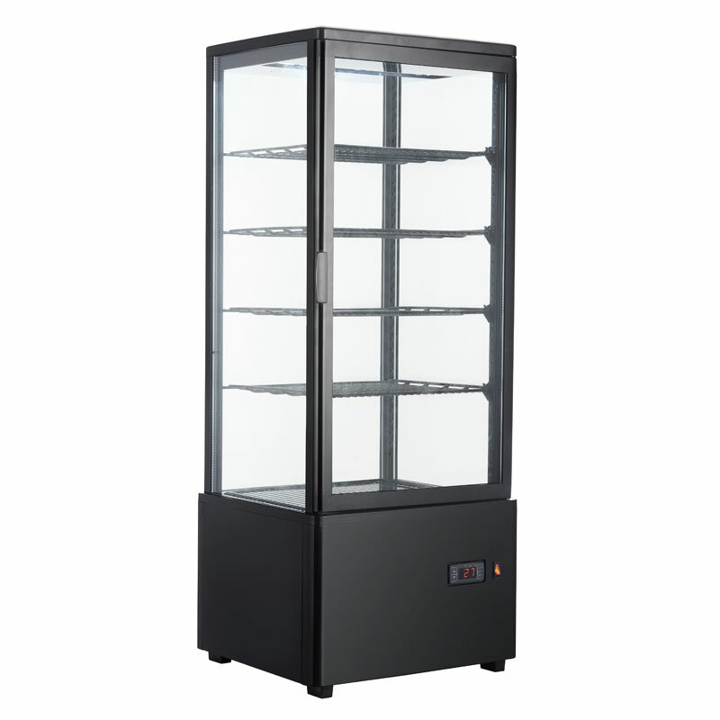 Refrigerador de exhibición de bebidas de vidrio de cuatro lados, encimera comercial, gabinete de bebidas, XC-98L