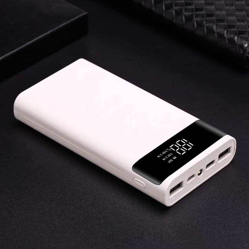 Chargeur de batterie externe Portable 6x18650, boîtier à double ports USB, avec lumière LED, affichage numérique, Kit de charge externe