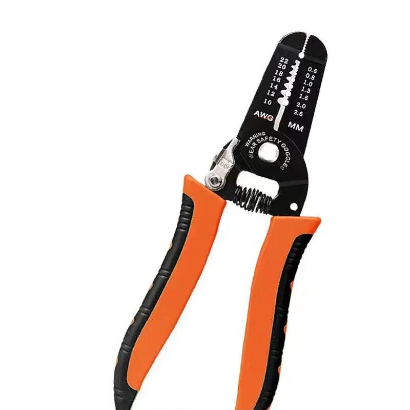 175mm Stripping Crimping Pliers Wire Stripper Multi Functional Ring Crimpper Electrician Peeling Network Cable Stripper Tools