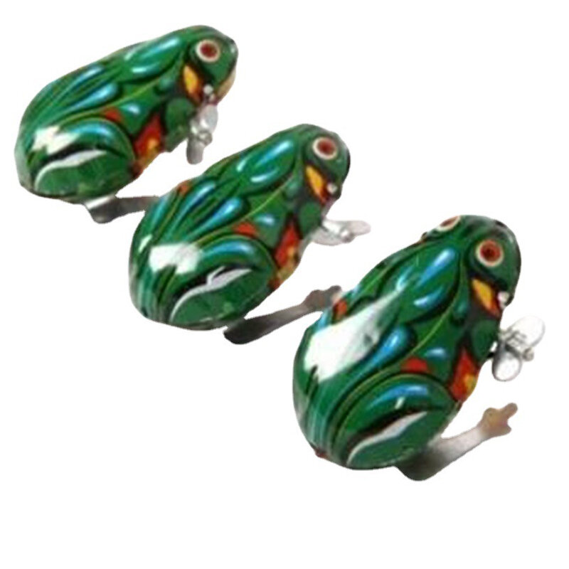 1 Pc Jumping Frog Clockwork Toy Creative Children's Toys Retro Clockwork Toy Classic Iron Clockwork Frog Wind Up Toys Gift
