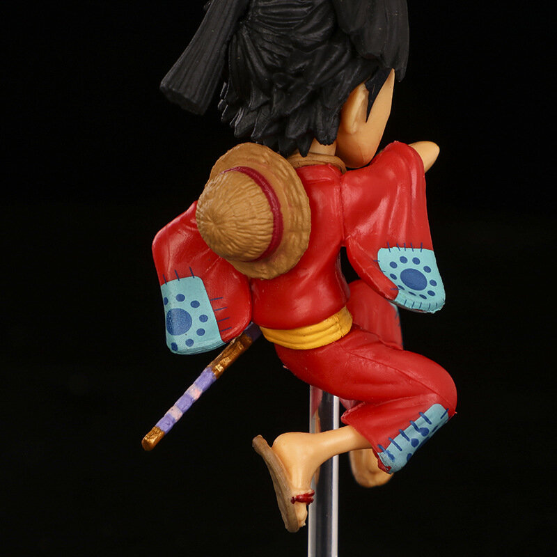4 Buah/Set Hadiah Mainan Figur Satu Potong Kawaii Versi Q Luffy Roronoa Zoro Chopper Figur PVC Boneka Model Lucu Mainan Hadiah Anak-anak