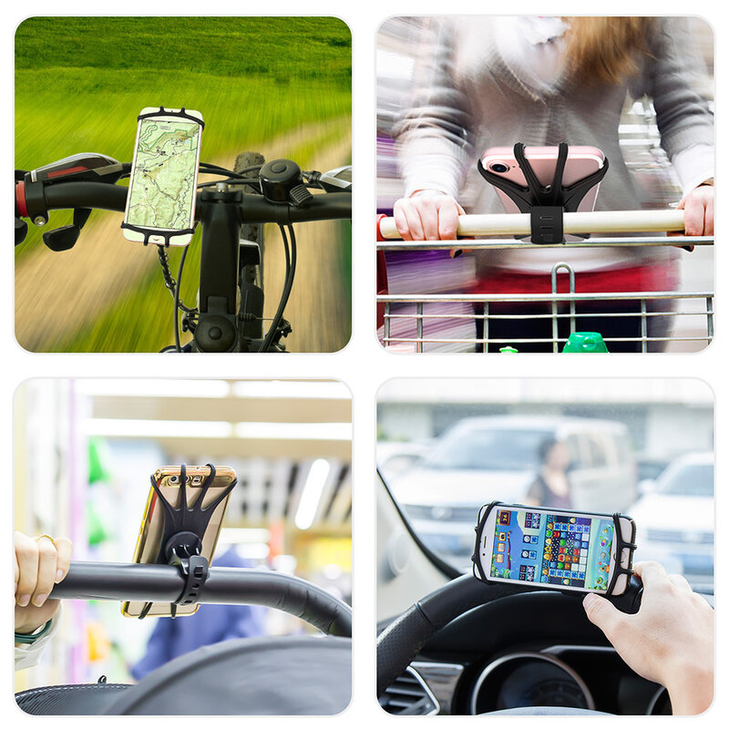 Support Universel de Téléphone Portable pour Motocyclette et Vélo, Accessoire de Guidon pour iPhone, Samsung, Xiaomi, Huawei