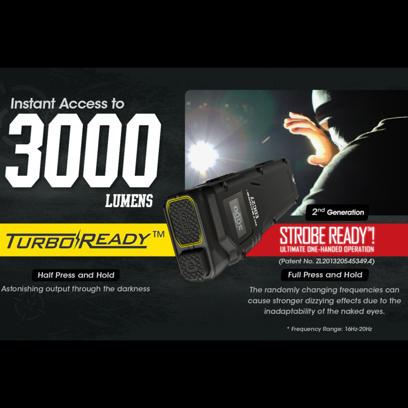 Torcia tattica ricaricabile NITECORE EDC27 3000lumen con Display OLED in tempo reale luce Troch batteria integrata