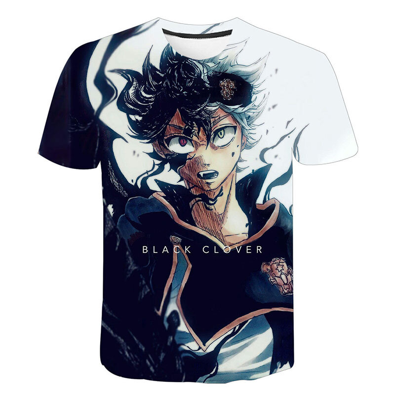 Black Clover 3D Print T Shirts Boys Girls O Neck Short Sleeve T Shirts Harajuku Anime Streetwear Hip Hop Tops Charming Kids Fit