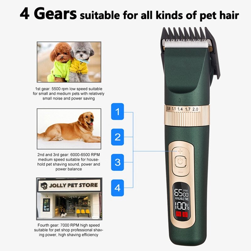 Pet shaver conjunto multi-funcional carregamento clipper cão gato armadura moedor de barbear pé faca de cabelo fader