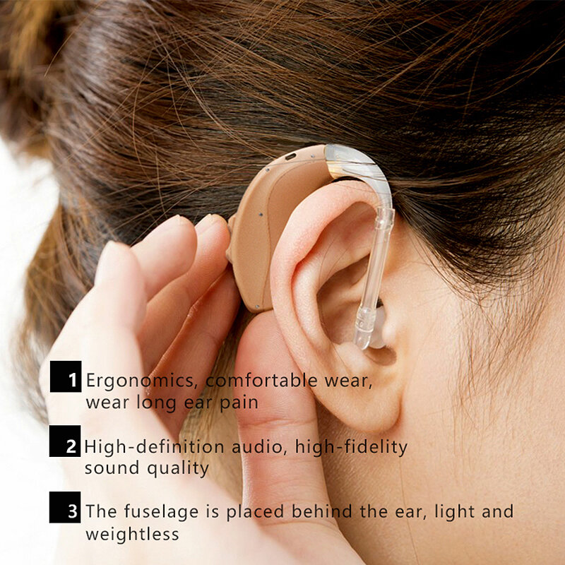 السمع الرقمية الأذن معلقة مكبر للصوت للبالغين المفتوحة صالح BTE الشخصية الصوت مكافحة التدخل المسنين الإيدز سماعة