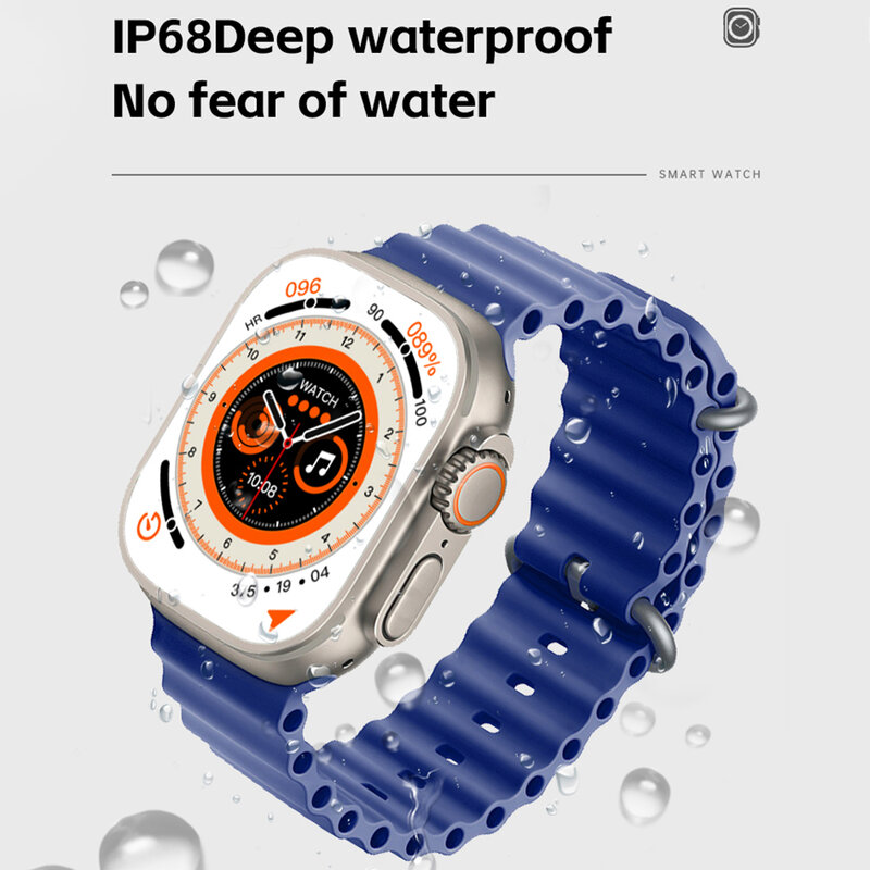 LEMFO ساعة ذكية فائقة سلسلة 8 NFC Smartwatch الرجال النساء بلوتوث دعوة IP68 مقاوم للماء شحن لاسلكي 2 بوصة HD الشاشة