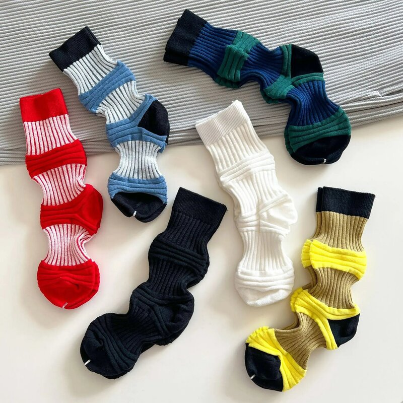 Nova moda marca de moda puro algodão respirável absorvente de suor meias de algodão feminino japonês nicho designer lanterna meias
