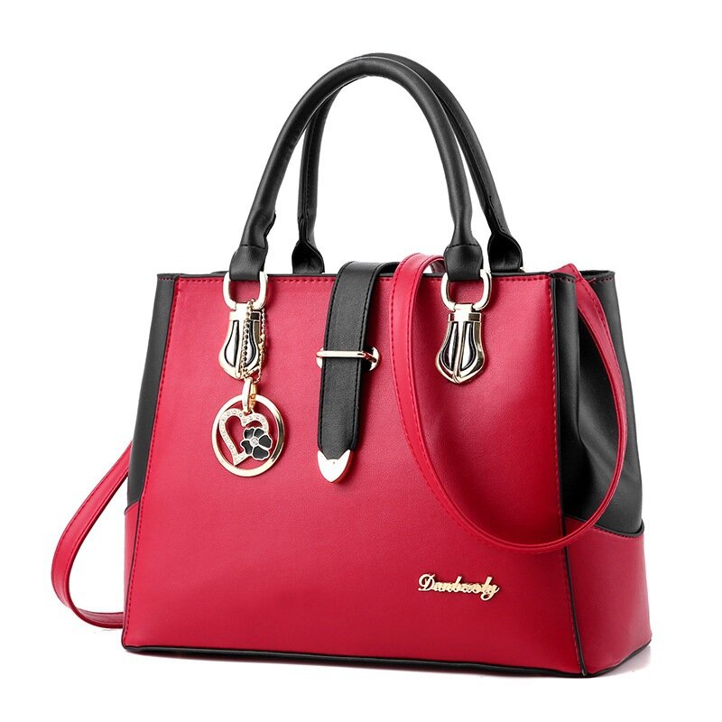 2022 Autumn and Winter New Fashion Middle-aged Handbag Large Capacity Litchi Pattern One-shoulder Messenger Bag
