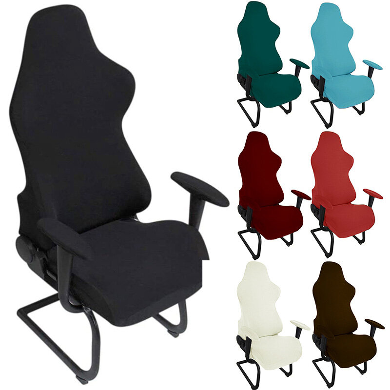 4Pc/1ชุด Spandex ที่หุ้มเก้าอี้สำนักงาน Kursi Gaming ครอบคลุมยืดหยุ่นเก้าอี้ที่นั่งคอมพิวเตอร์เก้าอี้ ...