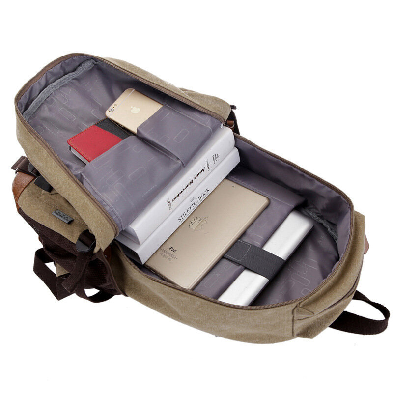 Mochila de lona portátil masculina, sacos de computador, estudante do ensino médio, bolsa de viagem masculina, 2022