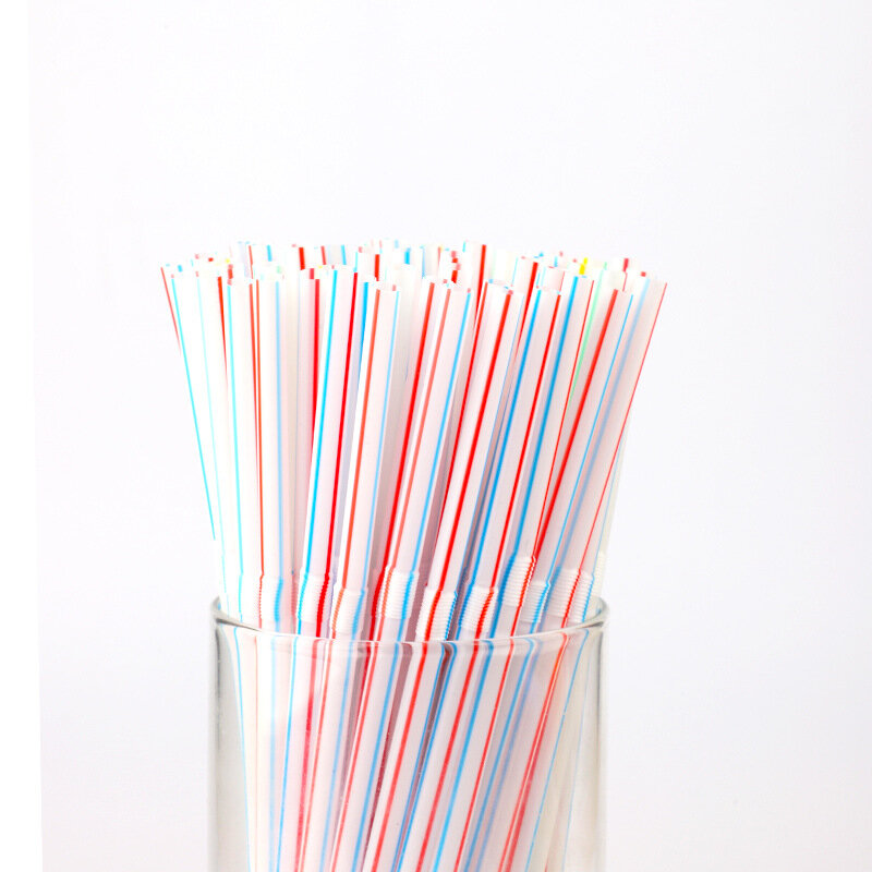 100Pcs Disposable Straws Milk Tea Bar Home Accessories Plastic Straws Confinement Children Color Straws Wholesale