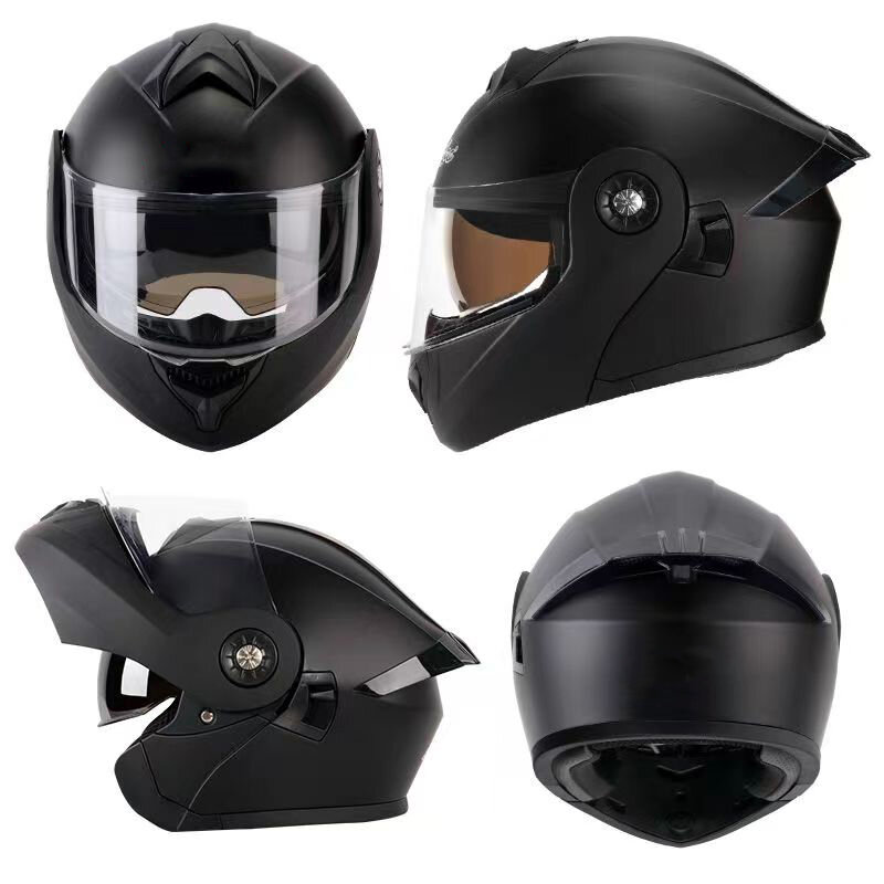 Мотоциклетные шлемы для мужчин и женщин, всесезонные, универсальные, солнцезащитные, с двойными линзами, летние