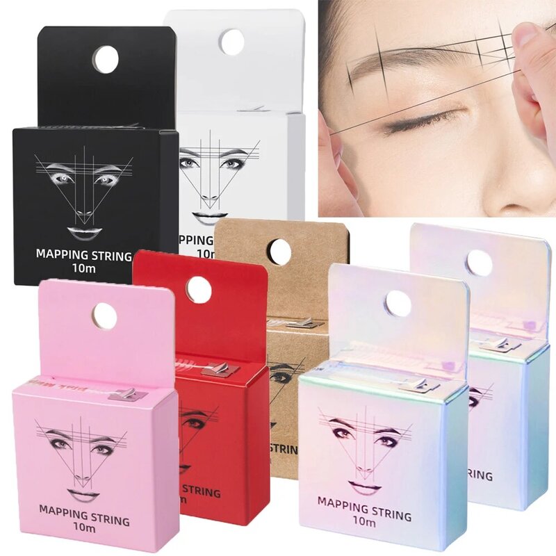 10M Tattoo Draad Microblading Mapping String Pre-Ink Make Wenkbrauw Verven Linnen Eye Brow Permanente Positionering Measure Tool