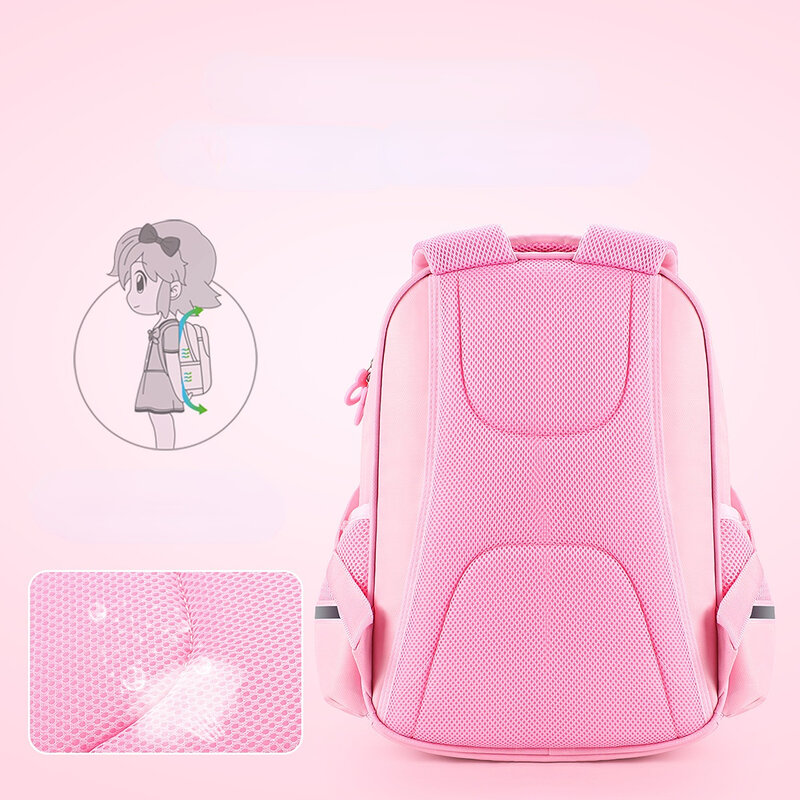 Mochila de Hello Kitty para estudiantes de escuela primaria, mochila ligera para niña, sirena, alivio de la carga, protección de la columna vertebral
