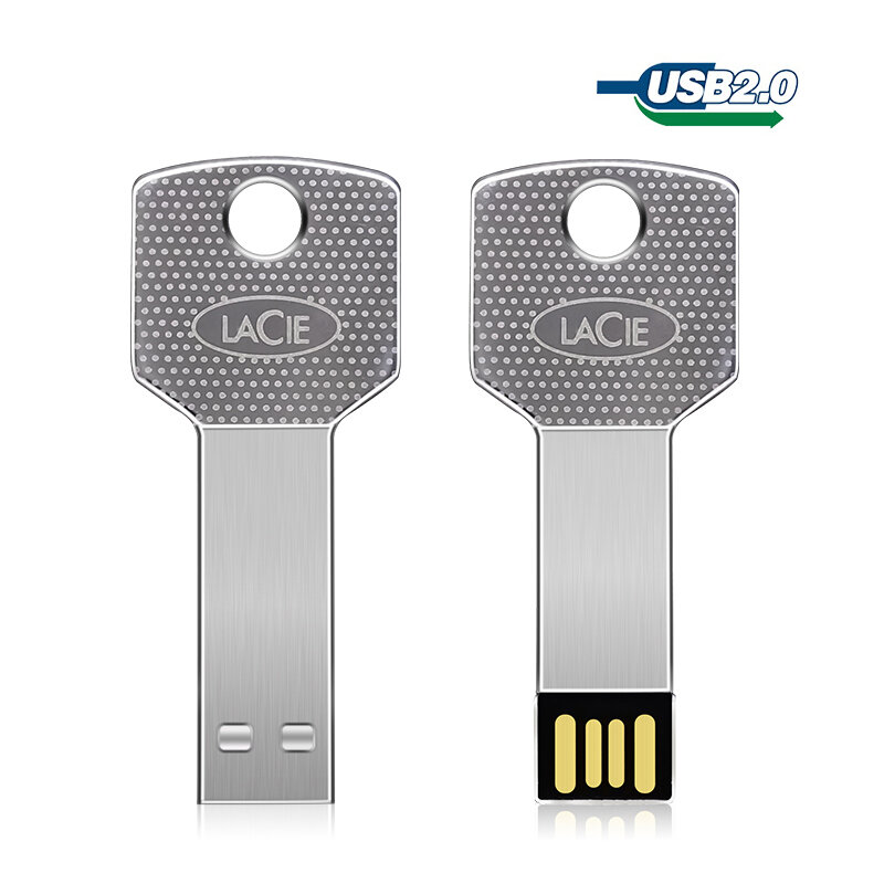 Khóa Bạc Đèn LED Cổng USB 64GB Kim Loại Pendrive 4GB Tốc Độ Cao USB 32GB Bút 8GB 16GB USB Flash 128Gb Ổ Đĩa Flash