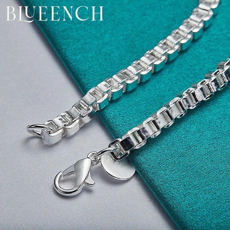Bueench-pulsera de cadena cuadrada para hombre y mujer, de Plata de Ley 925, estilo Hip Hop Punk, joyería europea y americana con personalidad