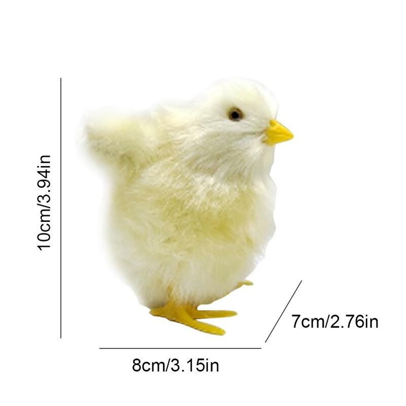 Decoración de pollito realista, estatuilla de Pascua bonita, simulación de pollito, pollo en miniatura, jardín, adorno para el hogar, regalo, novedad de 2023