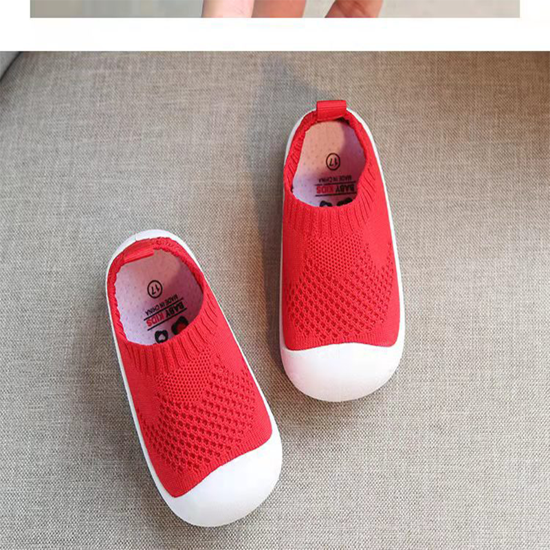 Boutique crianças sapatos respirável infantil crianças meninas meninos malha sapatos recém-nascidos fundo de algodão macio confortável não deslizamento sapatos