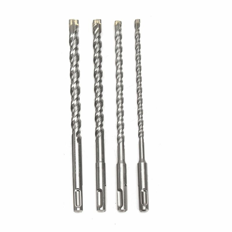 For Electric Dril 11cm Concrete Drill Bit Double SDS Plus Slot Masonry Hammer Head Tool 5/6/8/10mm High Speed White Steel Wrench