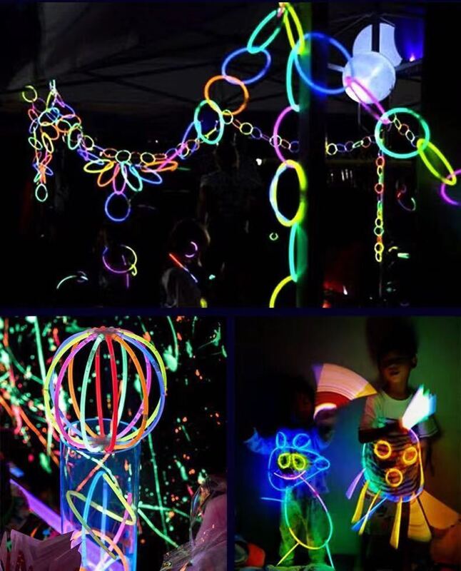 50/100pcs Party lampa fluorescencyjna kije bransoletki naszyjniki Neon na wesele Glow Sticks kolorowe Glow Stick