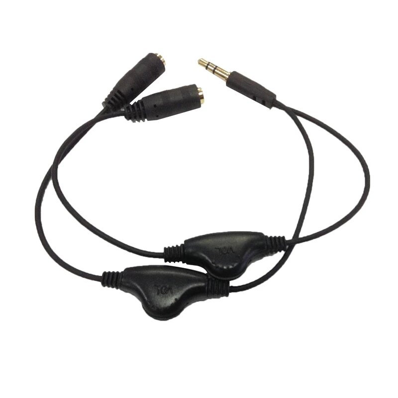 10-100pcs 3.5mm 1 In 2 Couples Audio Line Earbud Headset Headphone Earphone Splitter With Independent Volume Control