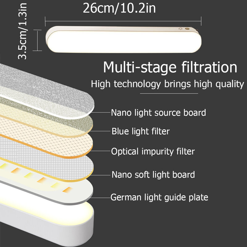 Tafellamp Usb Bureaulamp Led Light Computer Magnetische Office Studie Leeslamp Oplaadbare Voor Slaapkamer