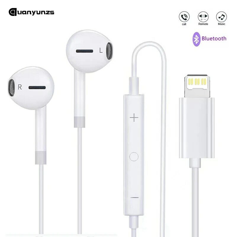 In Ear Headphones Wired for Iphone Lightning Earphones for Iphone 12 11 pro 8 7 Plus X XS MAX XR iPod Wired Earbuds with Mic