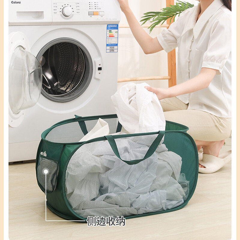 Cesta de roupa suja algodão linho dobrável redondo à prova dwaterproof água organizador balde roupas brinquedos grande capacidade cesta de armazenamento em casa