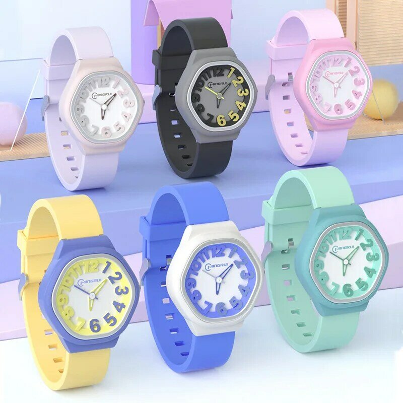 Children Watch Sports Colorful Easy To Read Kids Student Quartz Watches Waterproof Boys Girls Students Wristwatch Relojes