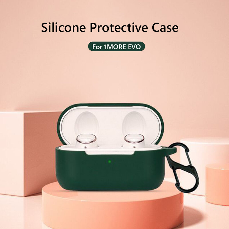 Silicone Earphone Protective Case for 1MORE EVO 360-degree All-inclusive Shockproof Earphone Case with Hook
