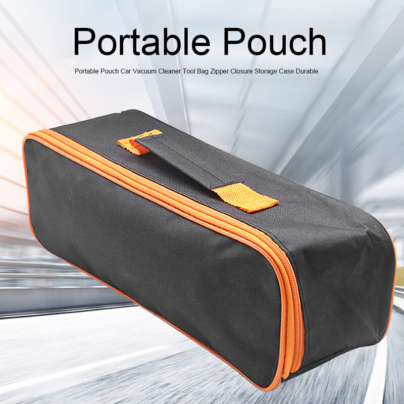 Car Organizer Vacuum Cleaner Tool Bag Durable Practical Zipper Closure Accessory Black Storage Case Portable Pouch Carring