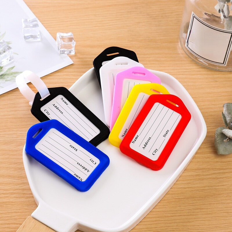 3pc Cute Luggage Tag Plastic Baggage Tags Women Men Boarding Shipping Suitcase ID Address Name Holder Bag Label Travel Accessory