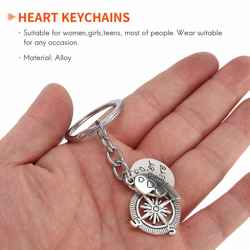 BBF أفضل أصدقاء سلاسل المفاتيح الصداقة الحب هدية Keyrings للنساء (2 قطعة)