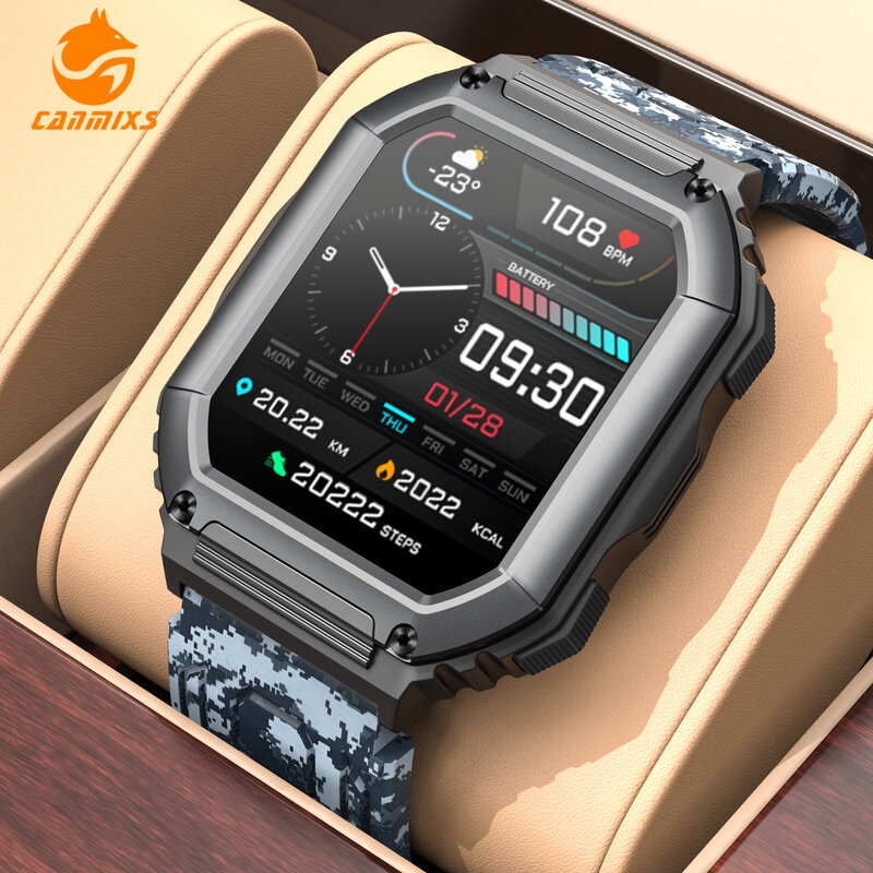 CanMixs ساعة ذكية للرجال بلوتوث الدعوة النساء ساعة طويلة الاستعداد لتحديد المواقع الرياضة المقتفي مقاوم للماء Smartwatch ل IOS أندرويد