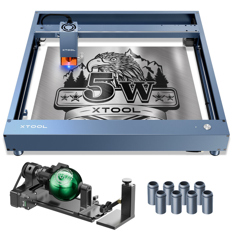 XTool-laserowa maszyna do grawerowania, 5W, D1 Pro, narzędzia do laserowego cięcia i grawerowania, z RA2 Pro, 4 W 1, obrotowy, DIY, kuter, przenośny, Cortadora