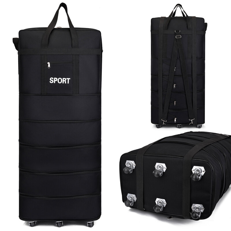 Borsa da viaggio universale Unisex con ruote borsone di grande capacità durevole Oxford semplice borsa multifunzione valigia bagaglio
