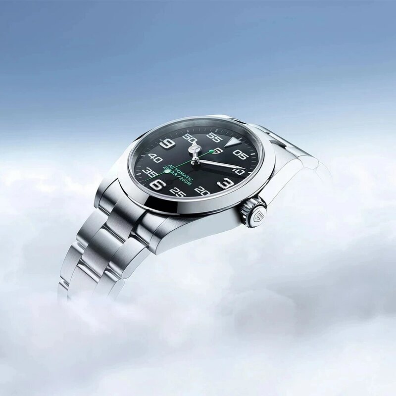 ページニ-メカニカル腕時計,40mm,高級サファイアガラス,自動巻き,ステンレス鋼,防水,新しいデザイン