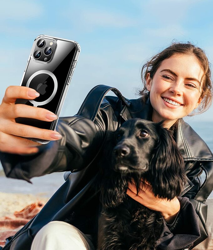 Asli untuk Casing Pengisi Daya Nirkabel Magsafe Magnetik untuk iPhone 14 13 12 11 Pro Max Mini X Xs XR Casing Ponsel Transparan