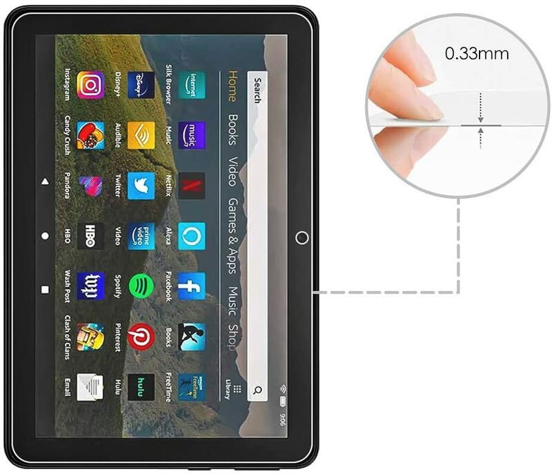 2 szt. Tablet ekran ze szkła hartowanego dla Amazon Fire HD 8 10th Gen 2020 pełne pokrycie HD Eye