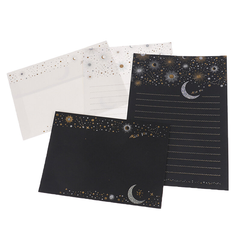 1/6PCS Intage Brief Schreiben Set Papier Und Umschläge Optional Schreibwaren Sternen Mond Kreative Kleine Frische Japanischen Briefkopf