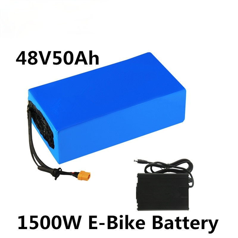 Batterie au lithium pour vélo électrique, 48V, 50ah, 21700 13s10p, 1000W, 1500W, 2000W, 2500W, 20a, 30a, 50a, BMS
