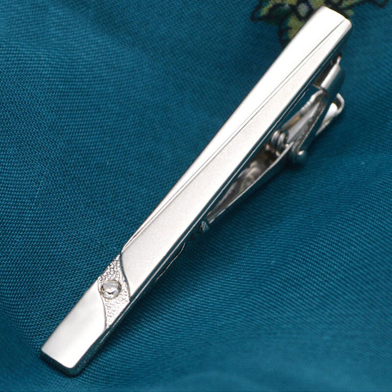 Nieuwe Metal Silver Kleur Stropdas Clip Voor Mannen Bruiloft Stropdas Tie Sluiting Clip Gentleman Banden Bar Crystal Tie Pin Voor mannen Accessoires