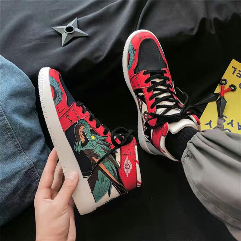 Zapatos de Anime para Cosplay Akatsuki Rengoku Kyoujurou, zapatillas de deporte de alta calidad, zapatos informales de Hip Hop para parejas, regalos